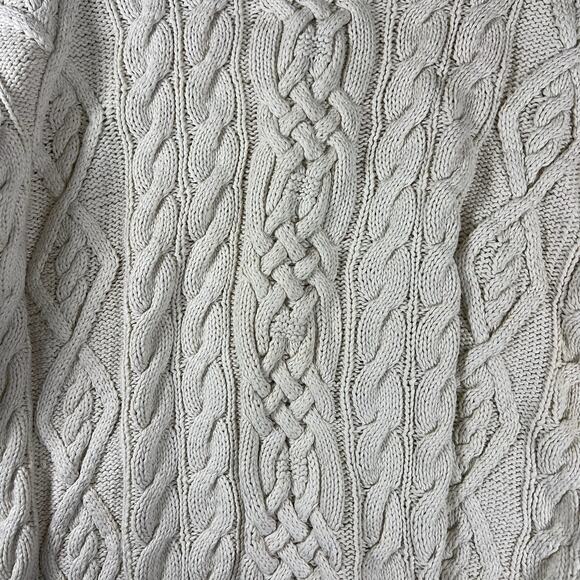 Vintage Abercrombie Big Sweater XL | Cream Cable Knit Fisherman Grandpa Heritage - Picture 5 of 9